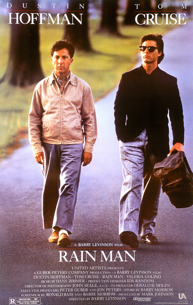 Plakat for filmen Rain Man med Dustin Hoffman og Tom Cruise